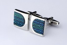 Manschettenknöpfe silber - türkis mit...