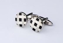 Manschettenknöpfe schwarz silbern