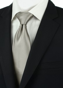 Gummizug-Krawatte Altsilber Kunstfaser