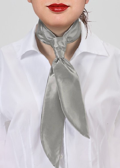 Krawatte für Damen Silber einfarbig