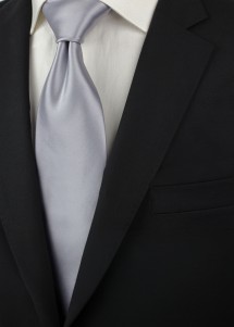 Clip-Krawatte aus Mikrofaser in Silber