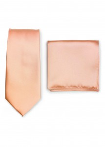 Apricot Herrenkrawatte mit Einstecktuch im...