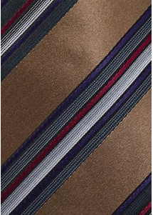 Kravatte Streifenmuster hellbraun