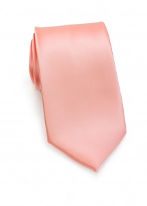 Polyfaser Krawatte Herren monochrom Lachs