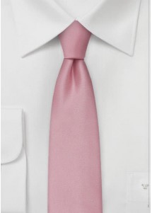 schmale Krawatte Rosé Mikrofaser einfarbig