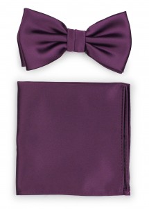 Schleife und Einstecktuch in lila