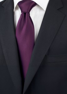 edle Krawatte Kunstfaser monochrom Lila