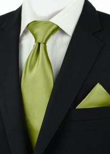 Set aus Binder und Kavaliertuch Polyfaser Apfelgrün monochrom