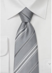 Gestreifte Krawatte silber weiß