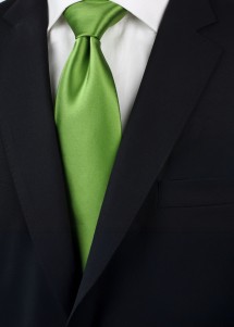 Clip-Krawatte monochrom Grün Kunstfaser