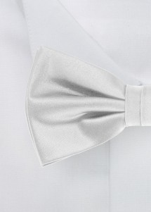 Schleife für Herren Weiß Seide monochrom Detail