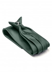 Krawatte mit Clip Dunkelgrün Polyfaser einfarbig