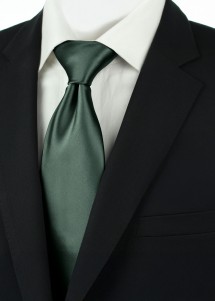 Sicherheitskrawatte Dunkelgrün monochrom Kunstfaser