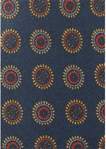 Krawatte traditionsreiches Emblem-Pattern dunkelblau