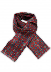 Auffallender Krawattenschal in bordeaux Embleme