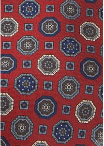 Auffallender Krawattenschal bordeaux Embleme