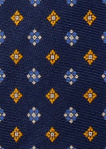 nachtblaue Krawatte mit Blumenmuster Detailbild