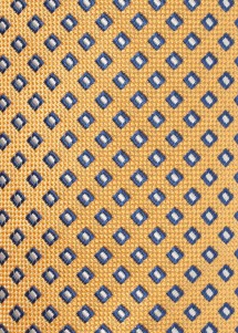 Einstecktuch in Gelb mit Muster in Blau und Weiß Stoffansicht