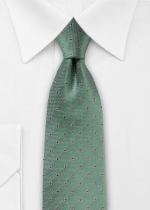 Hellgrüne Krawatte mit Muster und feiner...