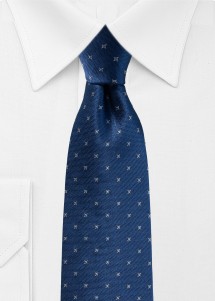 Dunkelblaue Krawatte mit Muster und feiner...