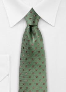 Grüne Krawatte mit elegantem weinroten...