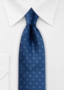 Blaue Krawatte Seide mit Blüten-Muster