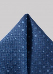 Seiden-Einstecktuch in Blau mit hellblauem Blumen-Muster