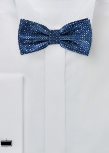 Fliege in Blau mit Punktmuster und Struktur