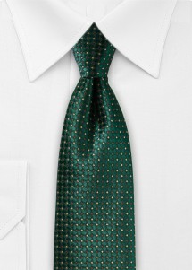 Dunkelgrüne Krawatte mit Punktmuster in...