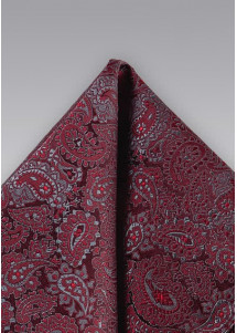 Einstecktuch lockeres Paisley-Muster dunkelrot
