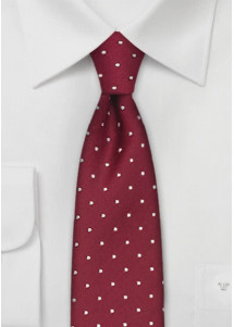 Schmale Krawatte Pünktchen rot weiß