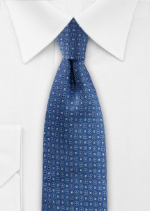 Krawatte in Blau mit dunkelblauen Allover-Blumenmotiv