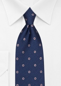 Dunkelblaue Seiden-Krawatte mit...