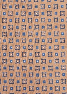 XXL-Krawatte Hellbraun geblümtes Muster Stoffbild