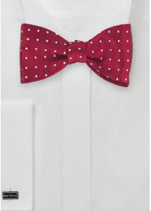 Punkte-Selbstbindefliege kirschrot perlweiß