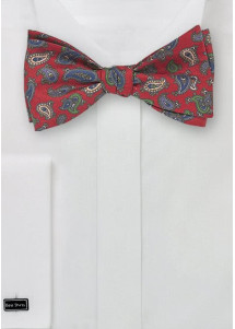 Selbstbinder-Fliege Paisleymotiv rot