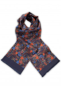 Krawattenschal in Farbe dunkelblau blumig