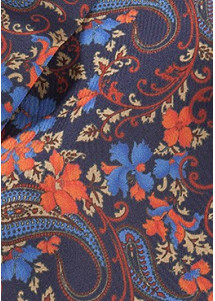 Krawattenschal dunkelblau blumig