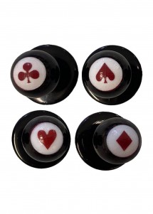 Kugelknöpfe im Kartenspiel-Design mit 4 Motiven