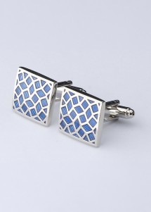 Manschettenknöpfe Mosaik-Optik blau