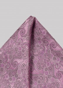 Einstecktuch aus Seide in Rosa und Violett mit Paisleymuster