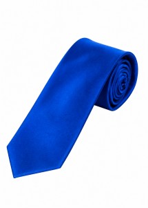 schmale Krawatte aus Seide unifarben Royalblau