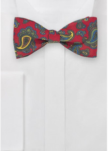 Fliege zum Selberbinden rot Paisley