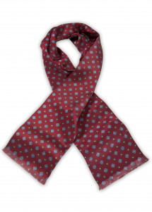 Krawattenschal bordeaux Blümchenmuster elegant
