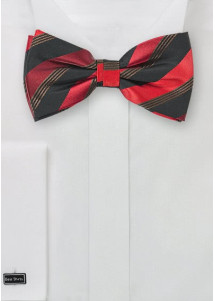 Herrenschleife Streifendessin schwarz rot