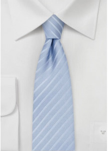 Businesskrawatte schlank Streifen hellblau weiß
