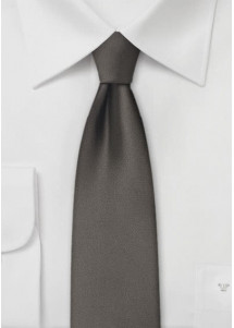 Krawatte schmal geformt unifarben mittelbraun