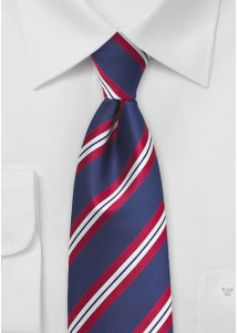Krawatte gestreift royalblau rot
