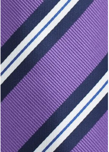 Businesskrawatte streifig violett dunkelblau