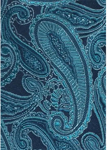 Businesskrawatte Paisley-Muster petrol